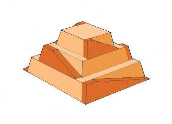 pyramid core consisting of stacked layers